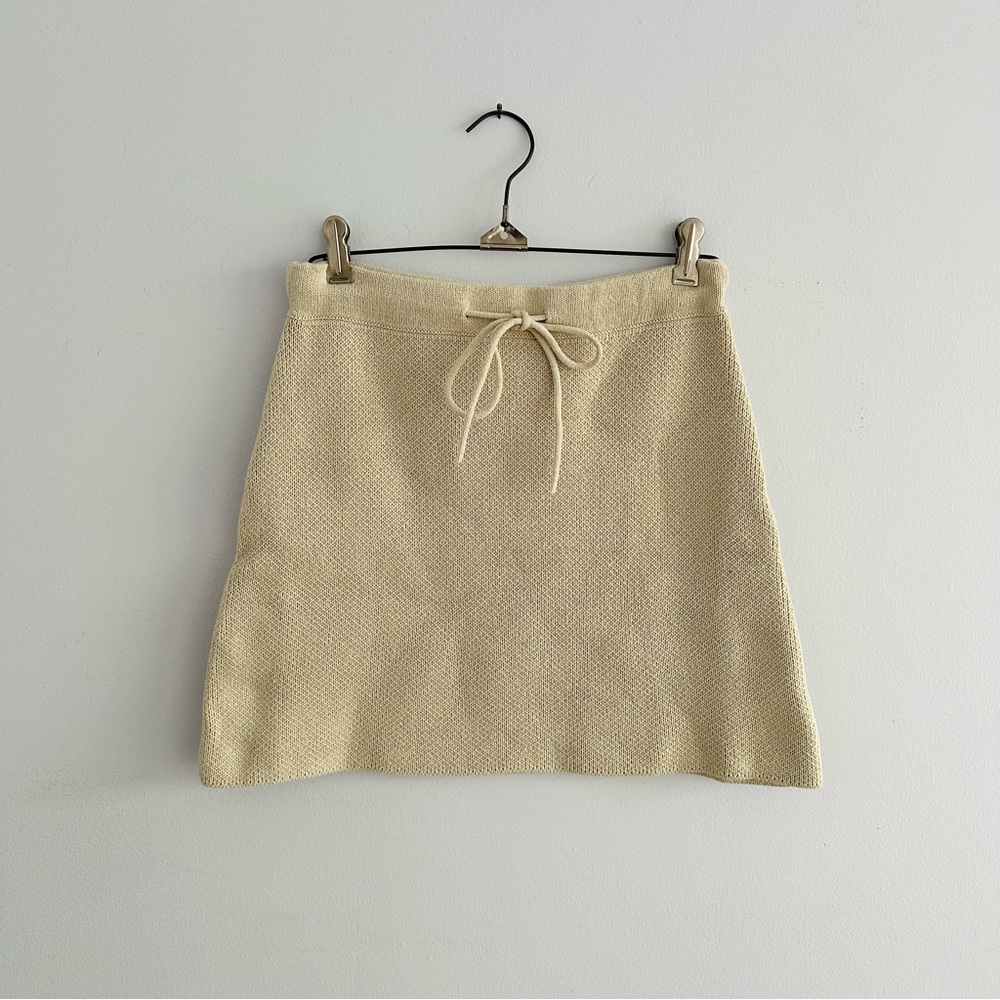 James Street Co. Mari Mini Skirt Mist Size Small Knit Drawstring Tube